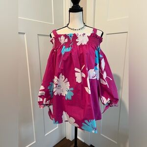 Tyler Boe high low strapless top with removeabke shoulder straps.